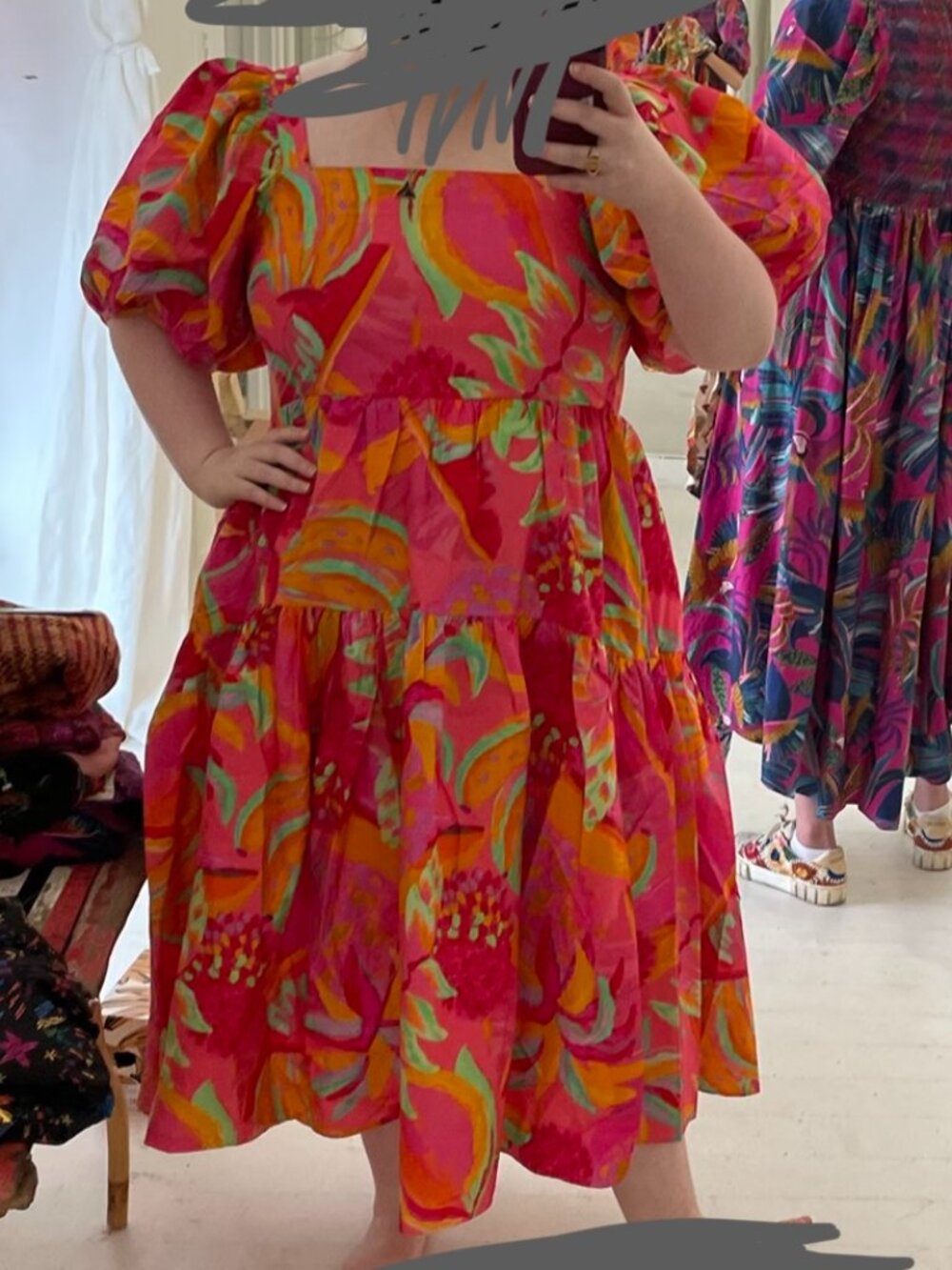 Bright and Funky Floral Tea Dress